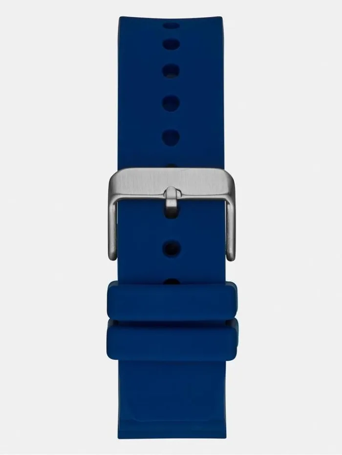 Men Silicone Analogue Watch Blue Guess Watches