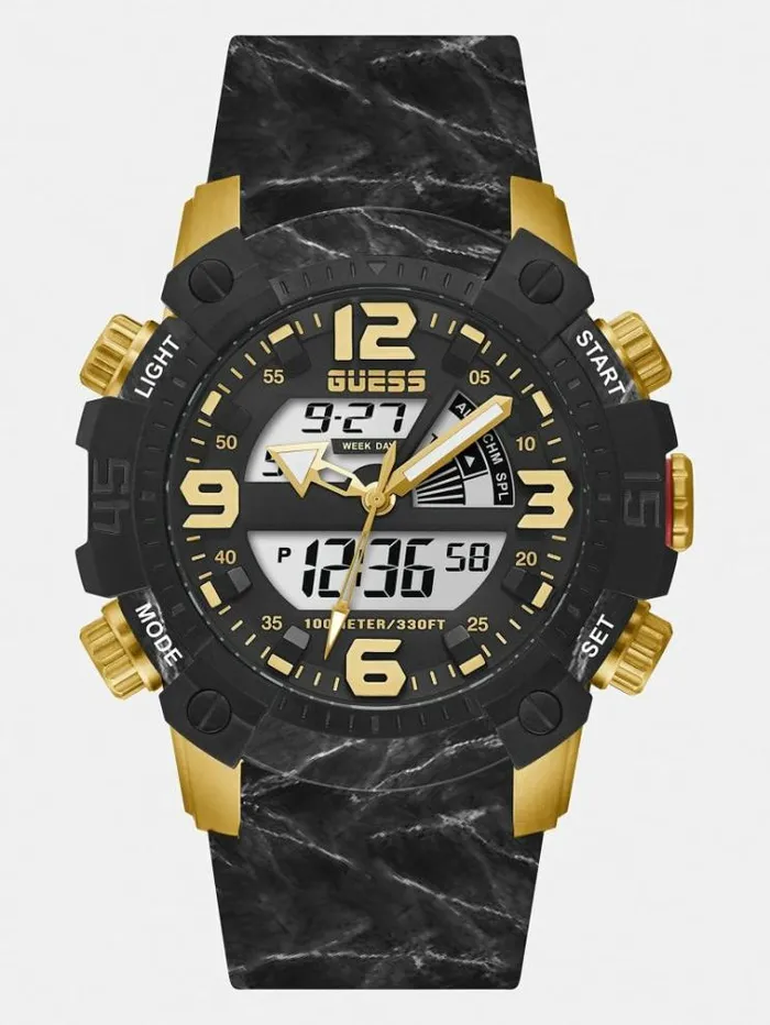 Men Silicone Digital Watch Gold Guess Watches