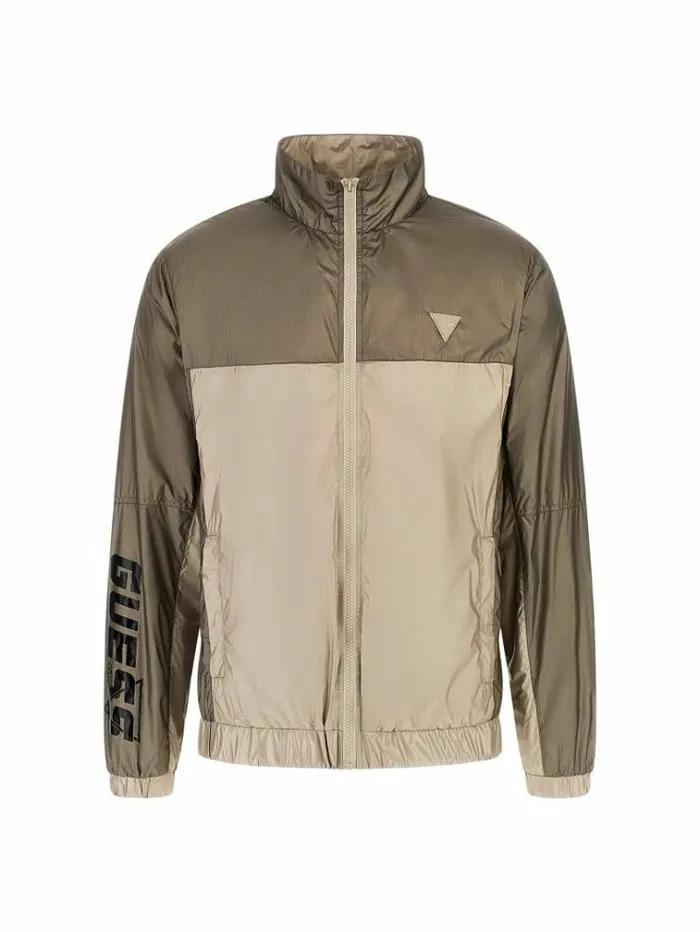 Men Sleeve Logo Sweatshirt Beige Guess Knitwear And Sweatshirts