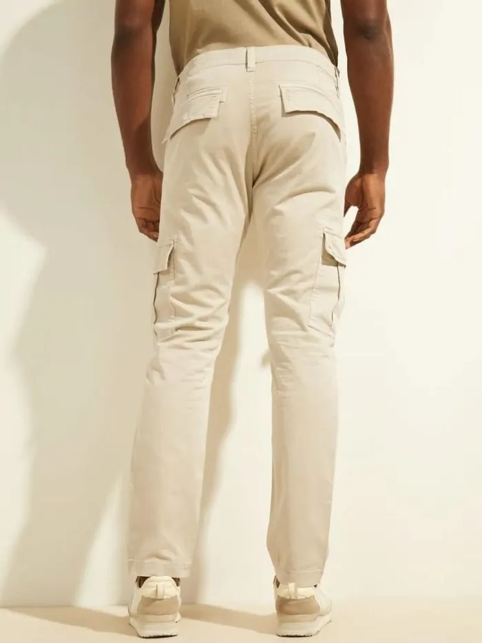 Men Slim Fit Cargo Pant Beige Guess Trousers