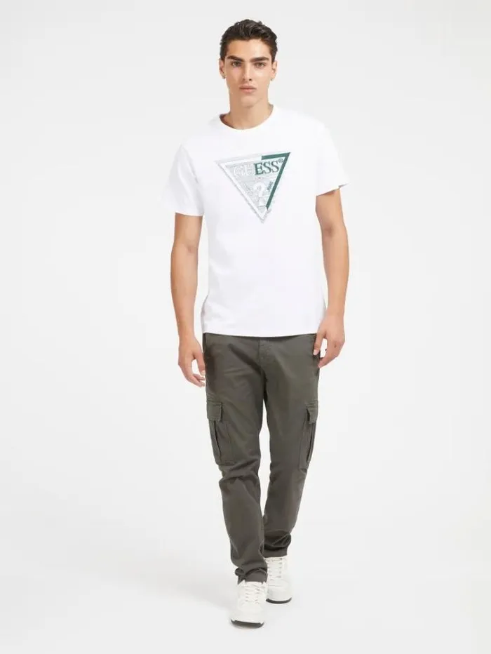 Men Slim Fit Cargo Pant Green Guess Trousers