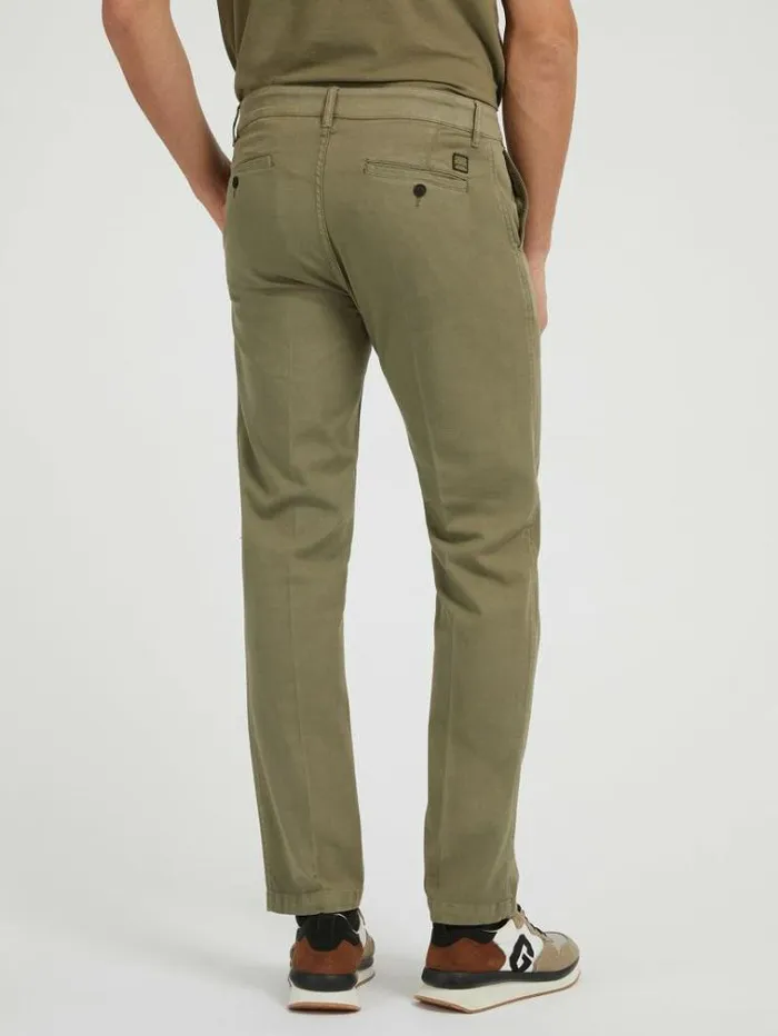 Men Slim Fit Pant Dark Green Guess Trousers