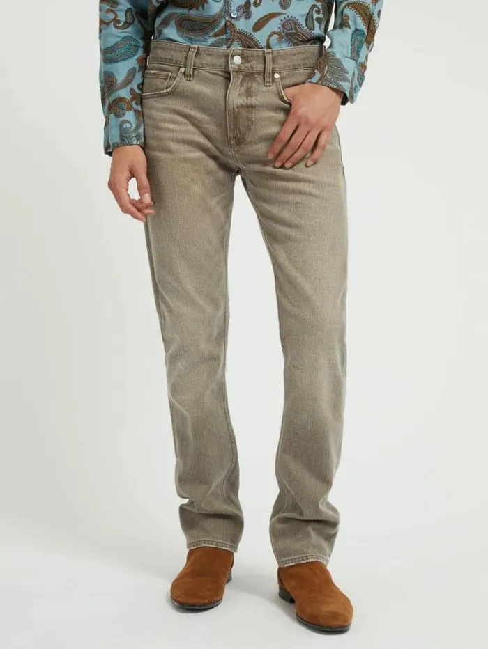 Men Slim Fit Pant Green Guess Trousers