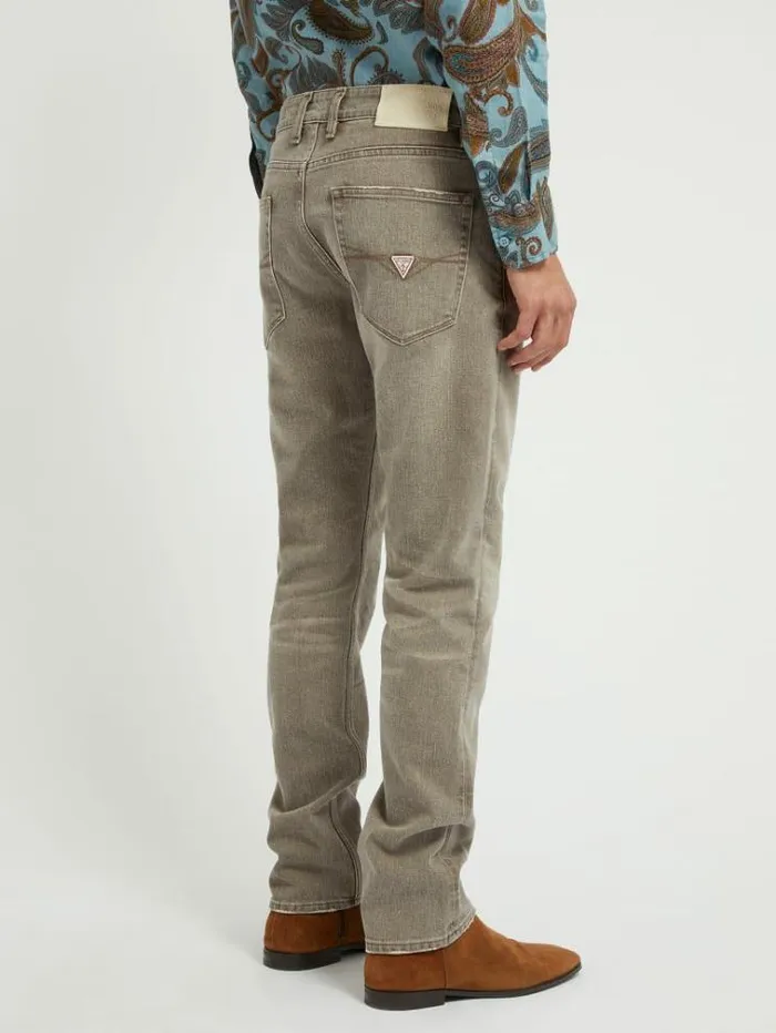 Men Slim Fit Pant Green Guess Trousers
