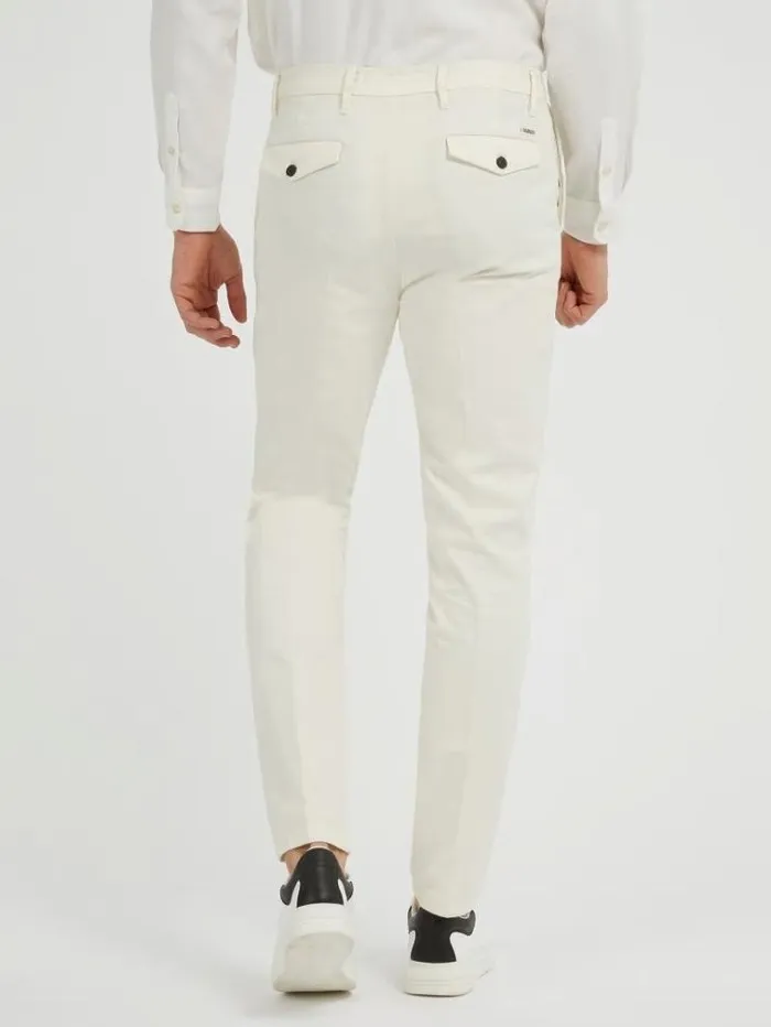 Men Slim Fit Pants White Guess Trousers