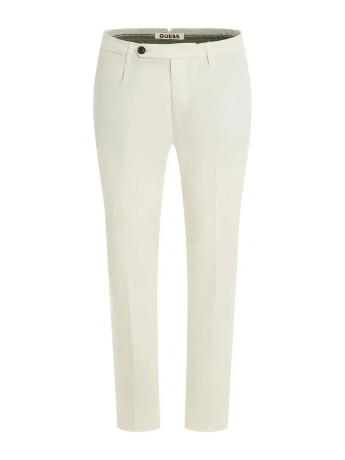 Men Slim Fit Pants White Guess Trousers
