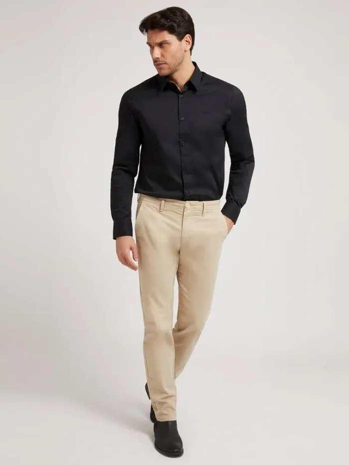 Men Slim Fit Shirt Black Guess Shirts