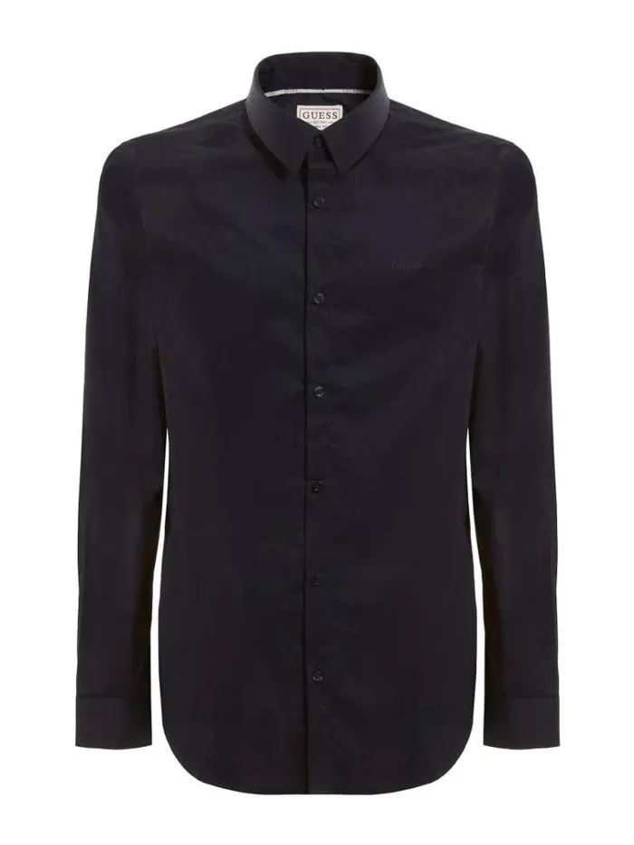 Men Slim Fit Shirt Blue Guess Shirts