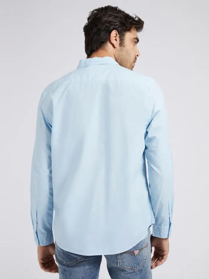 Men Slim Fit Shirt Light Blue Guess Shirts