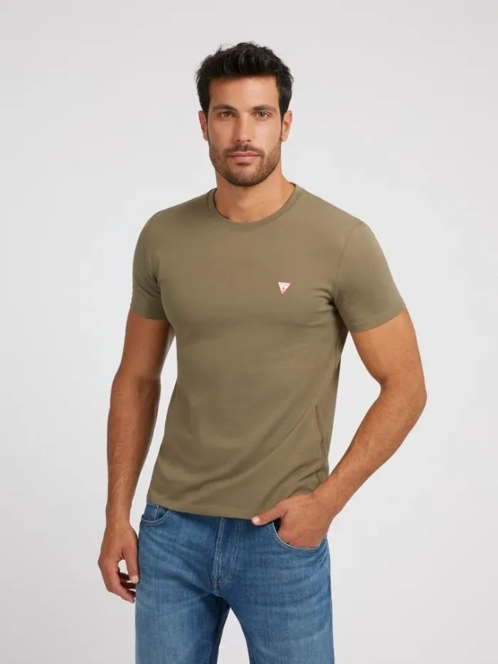 Men Slim Fit Tshirt Green Guess Tshirts And Polo Shirts