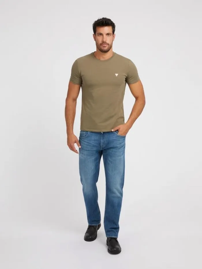Men Slim Fit Tshirt Green Guess Tshirts And Polo Shirts
