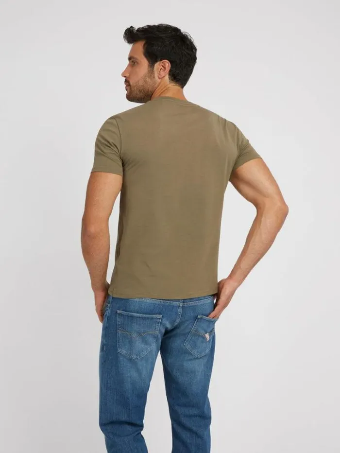 Men Slim Fit Tshirt Green Guess Tshirts And Polo Shirts