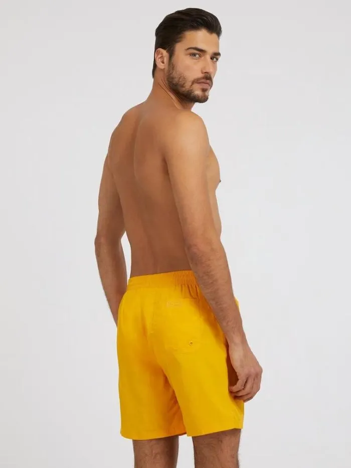 Men Small Logo Medium Swim Trunk Yellow Guess Beachwear