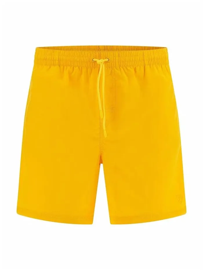 Men Small Logo Medium Swim Trunk Yellow Guess Beachwear