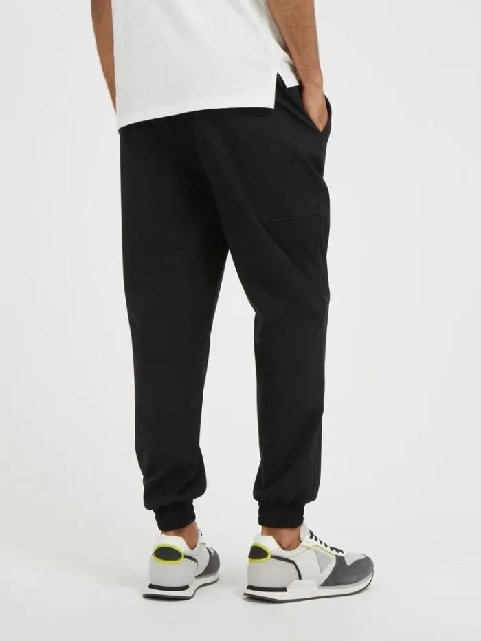 Men Small Triangle Logo Jogger Pants Black Guess Trousers
