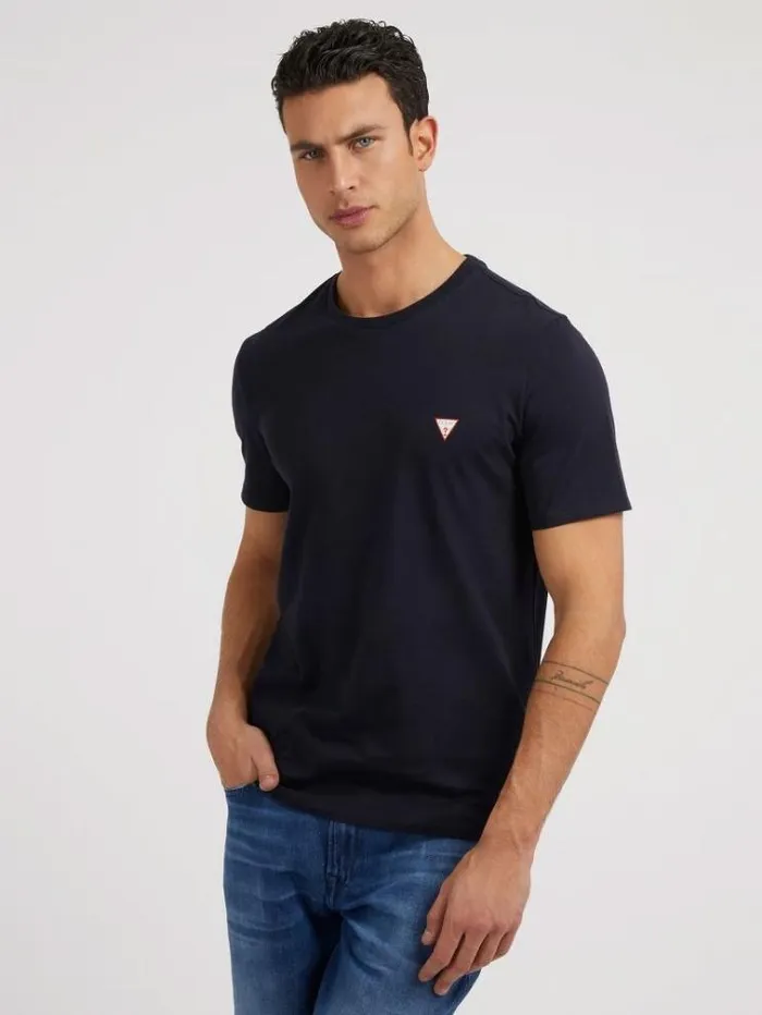 Men Small Triangle Logo Tshirt Blue Guess Tshirts And Polo Shirts