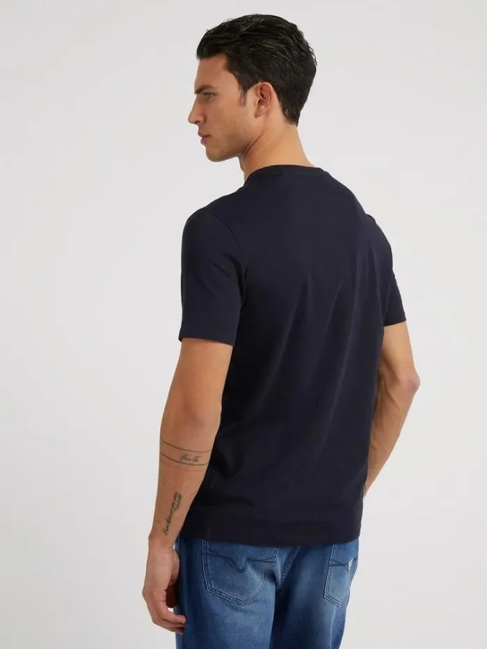 Men Small Triangle Logo Tshirt Blue Guess Tshirts And Polo Shirts