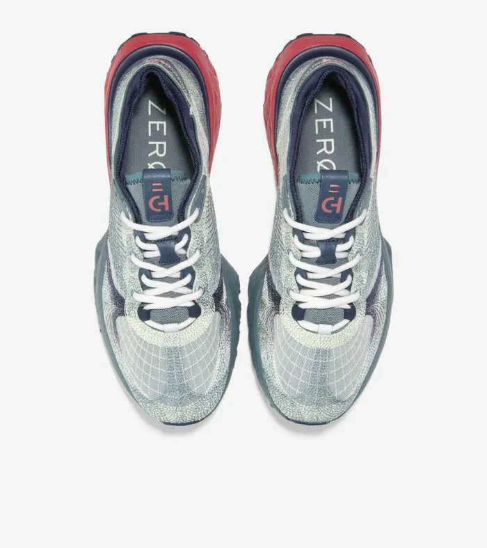 Men Sneakers Cole Haan 5ZERGRAND Embrostitch Running Shoes Evening Bluemineral Redstormy Weather