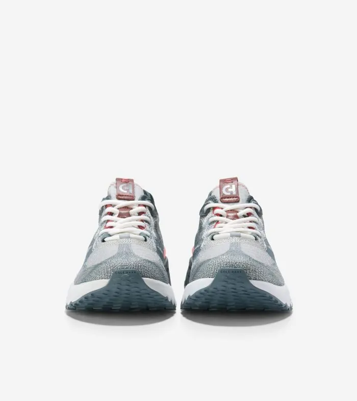 Men Sneakers Cole Haan 5ZERGRAND Embrostitch Running Shoes Storm Graymineral Redoptic White
