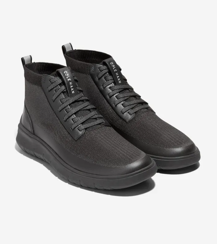 Men Sneakers Cole Haan Generation ZERGRAND WaterResistant Stitchlite High Top Sneakers Black Stitchlitetradeblack Reflective
