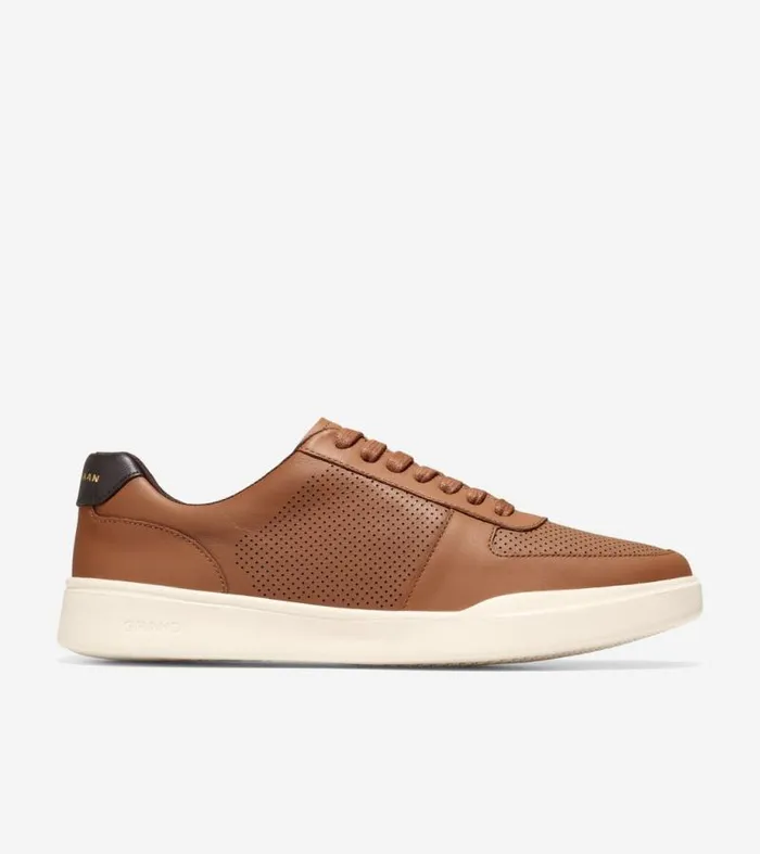 Men Sneakers Cole Haan Grand Crosscourt Modern Tennis Sneakers British Tan Perforateddark Brown Men Sneakers Cole Haan Grand Crosscourt Modern Tennis Sneakers British Tan Perforateddark Brown