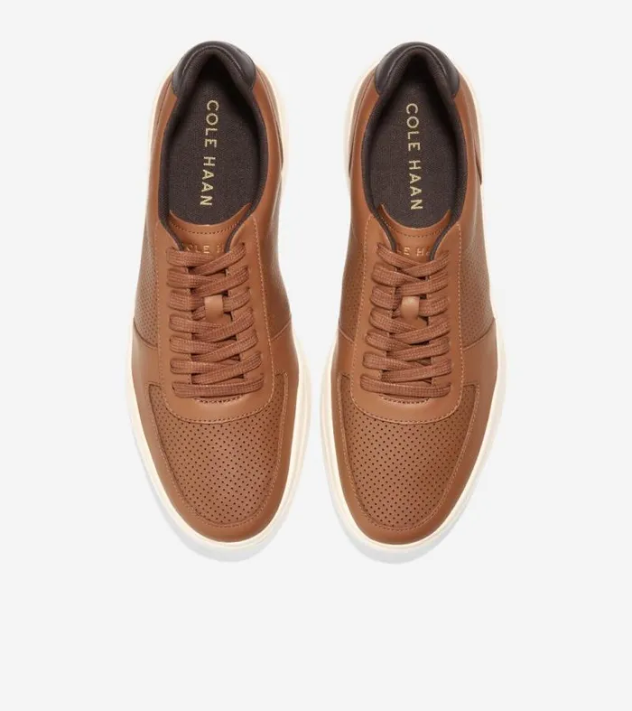 Men Sneakers Cole Haan Grand Crosscourt Modern Tennis Sneakers British Tan Perforateddark Brown