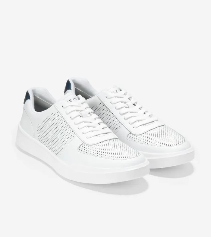 Men Sneakers Cole Haan Grand Crosscourt Modern Tennis Sneakers Optic White Perforatedpeacock