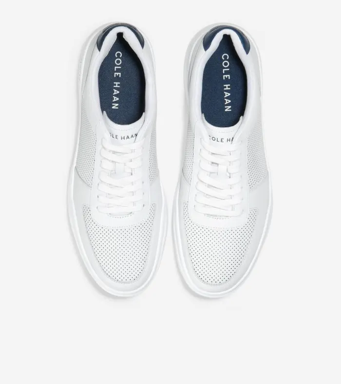 Men Sneakers Cole Haan Grand Crosscourt Modern Tennis Sneakers Optic White Perforatedpeacock
