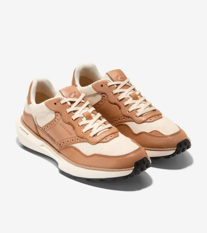 Men Sneakers Cole Haan GrandPr Ashland TXT Sneakers Pecan Brownnatural Hemp Canvasivory