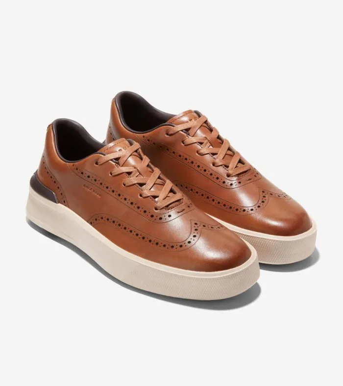 Men Sneakers Cole Haan GrandPr Crew Wingtip Sneakers British Tanbirch