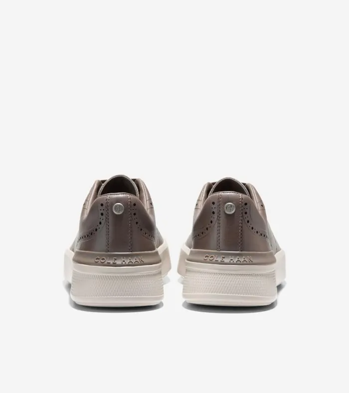 Men Sneakers Cole Haan GrandPr Crew Wingtip Sneakers Truffle Brownsilver Lining