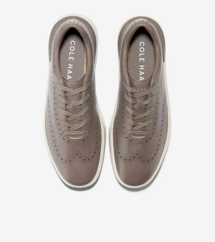 Men Sneakers Cole Haan GrandPr Crew Wingtip Sneakers Truffle Brownsilver Lining