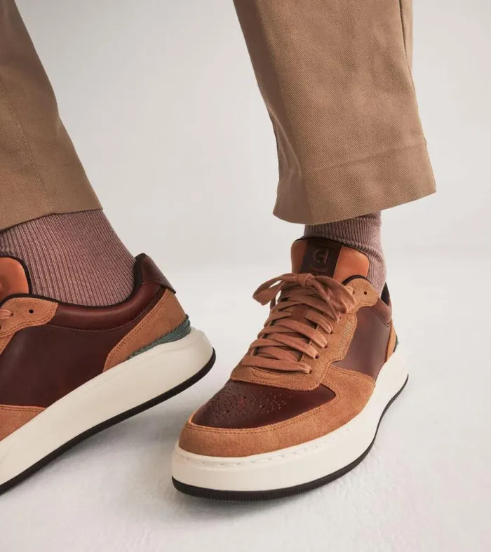 Men Sneakers Cole Haan GrandPr Crossover Sneakers Acorn Browntrellisivory