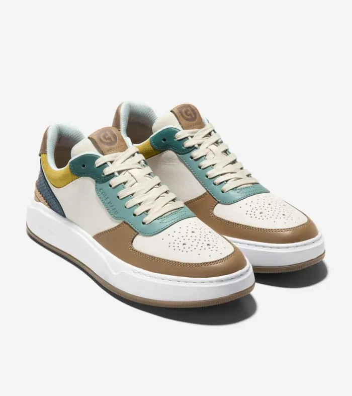 Men Sneakers Cole Haan GrandPr Crossover Sneakers Silver Birchblue Wing Teal
