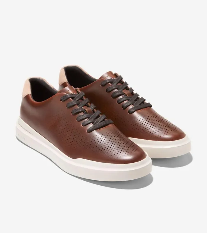 Men Sneakers Cole Haan GrandPr Rally Laser Cut Sneakers Acornsesameivory