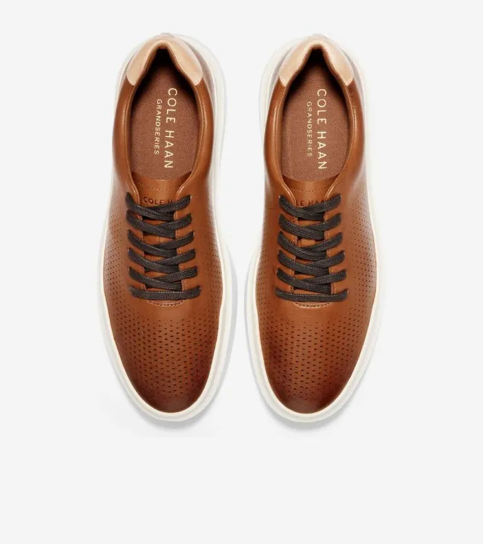 Men Sneakers Cole Haan GrandPr Rally Laser Cut Sneakers British Tanivory