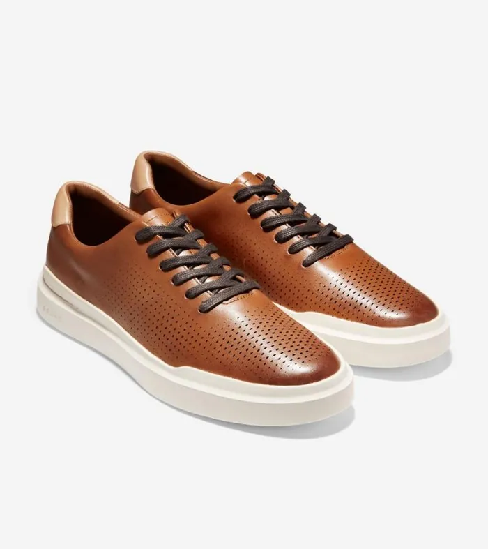 Men Sneakers Cole Haan GrandPr Rally Laser Cut Sneakers British Tanivory