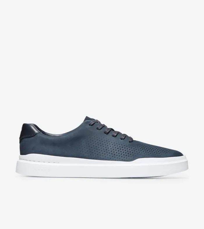 Men Sneakers Cole Haan GrandPr Rally Laser Cut Sneakers Navy Nubuck