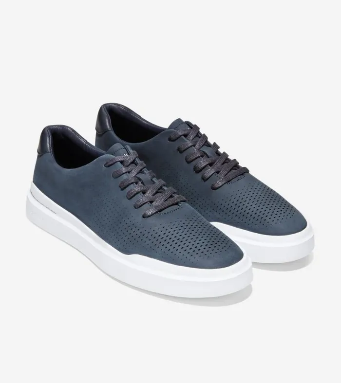 Men Sneakers Cole Haan GrandPr Rally Laser Cut Sneakers Navy Nubuck