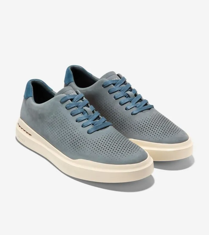 Men Sneakers Cole Haan GrandPr Rally Laser Cut Sneakers Stormy Weatherblue Wing Teal