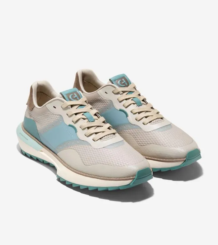 Men Sneakers Cole Haan GrandPr WaterResistant Ashland Golf Shoes Silvertrellisivory
