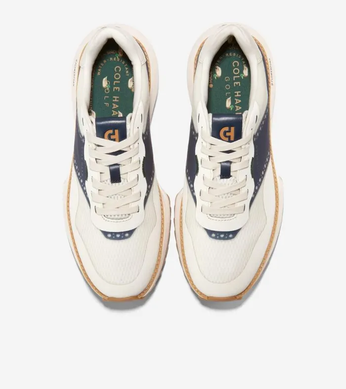 Men Sneakers Cole Haan GrandPr WaterResistant Ashland Golf Sneakers Ivorynavy Blazer Blue