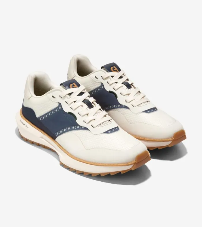 Men Sneakers Cole Haan GrandPr WaterResistant Ashland Golf Sneakers Ivorynavy Blazer Blue