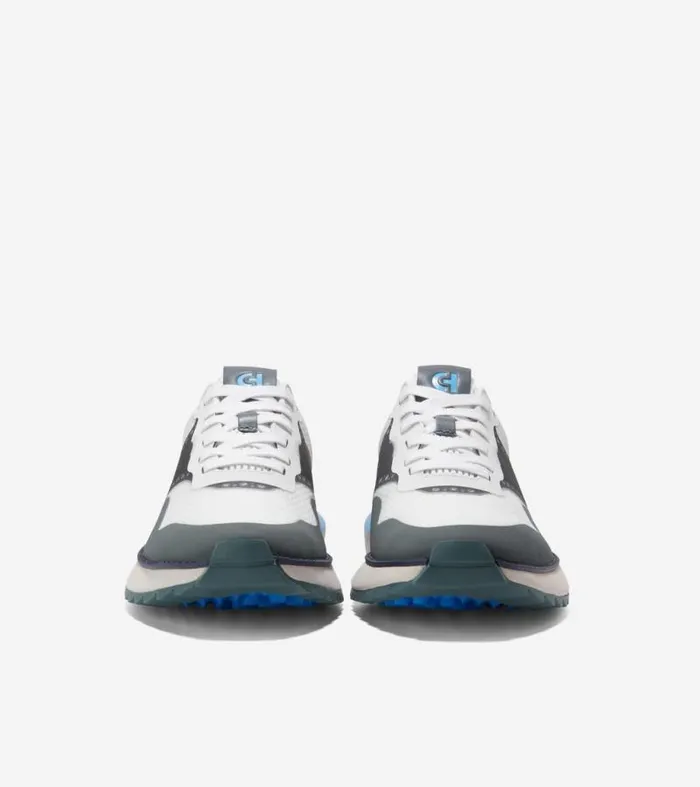 Men Sneakers Cole Haan GrandPr WaterResistant Ashland Golf Sneakers Storm Grayoptic Whitemarina Blue