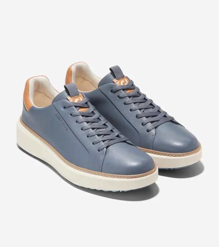 Men Sneakers Cole Haan GrandPr Waterproof Topspin Golf Shoes Folkstone Graynatural Tanivory