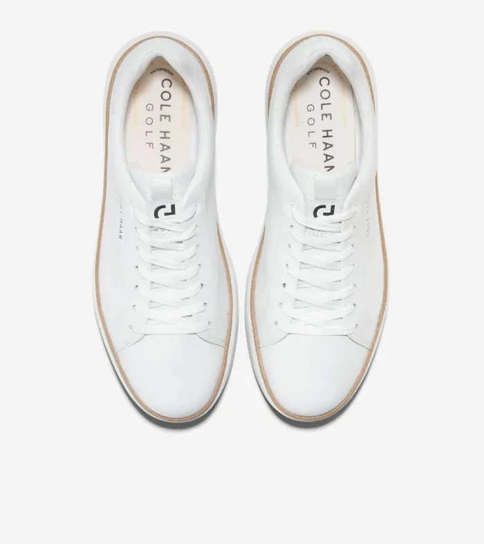 Men Sneakers Cole Haan GrandPr Waterproof Topspin Golf Shoes Optic Whitenatural