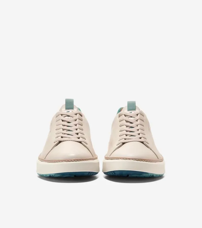 Men Sneakers Cole Haan GrandPr Waterproof Topspin Golf Shoes Silvertrellisivory