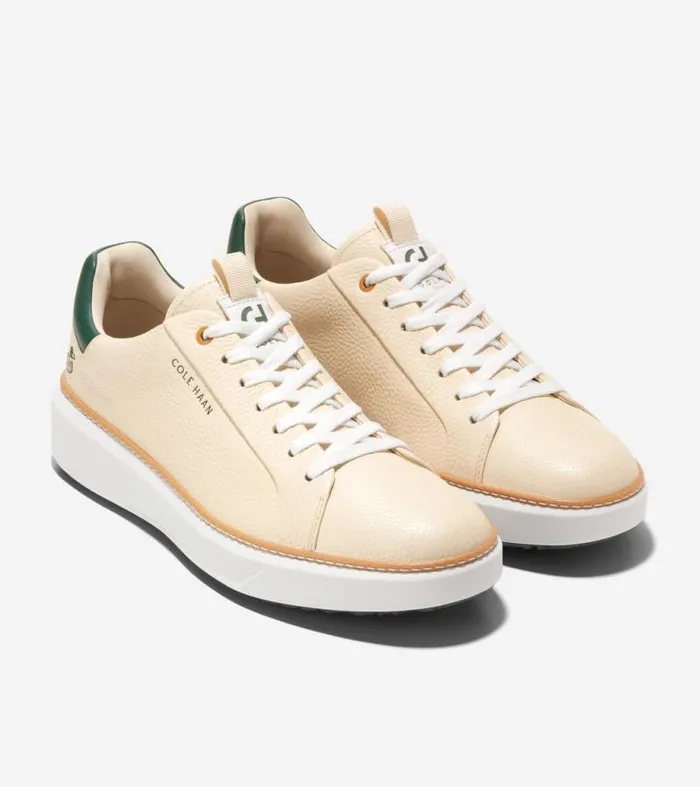 Men Sneakers Cole Haan GrandPr Waterproof Topspin Golf Shoes Vanillatrekking Greenoptic White