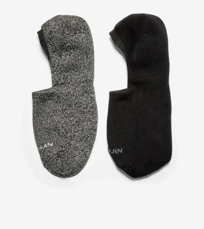 Men Socks Cole Haan Casual Cushion Sock Liner 2 Pack Blackgrey Heather
