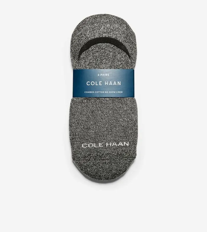 Men Socks Cole Haan Casual Cushion Sock Liner 2 Pack Blackgrey Heather